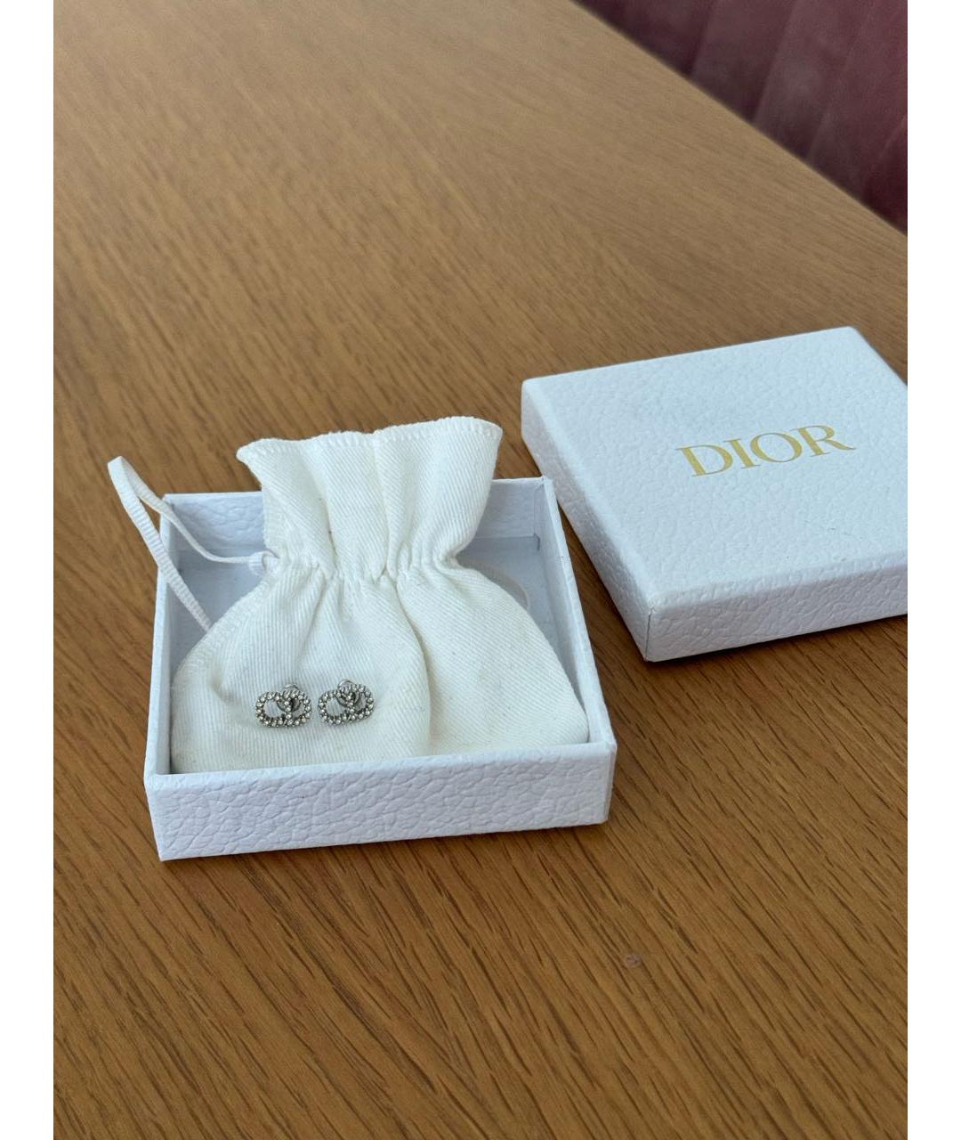 CHRISTIAN DIOR Серебряные с серебряным покрытием серьги, фото 3