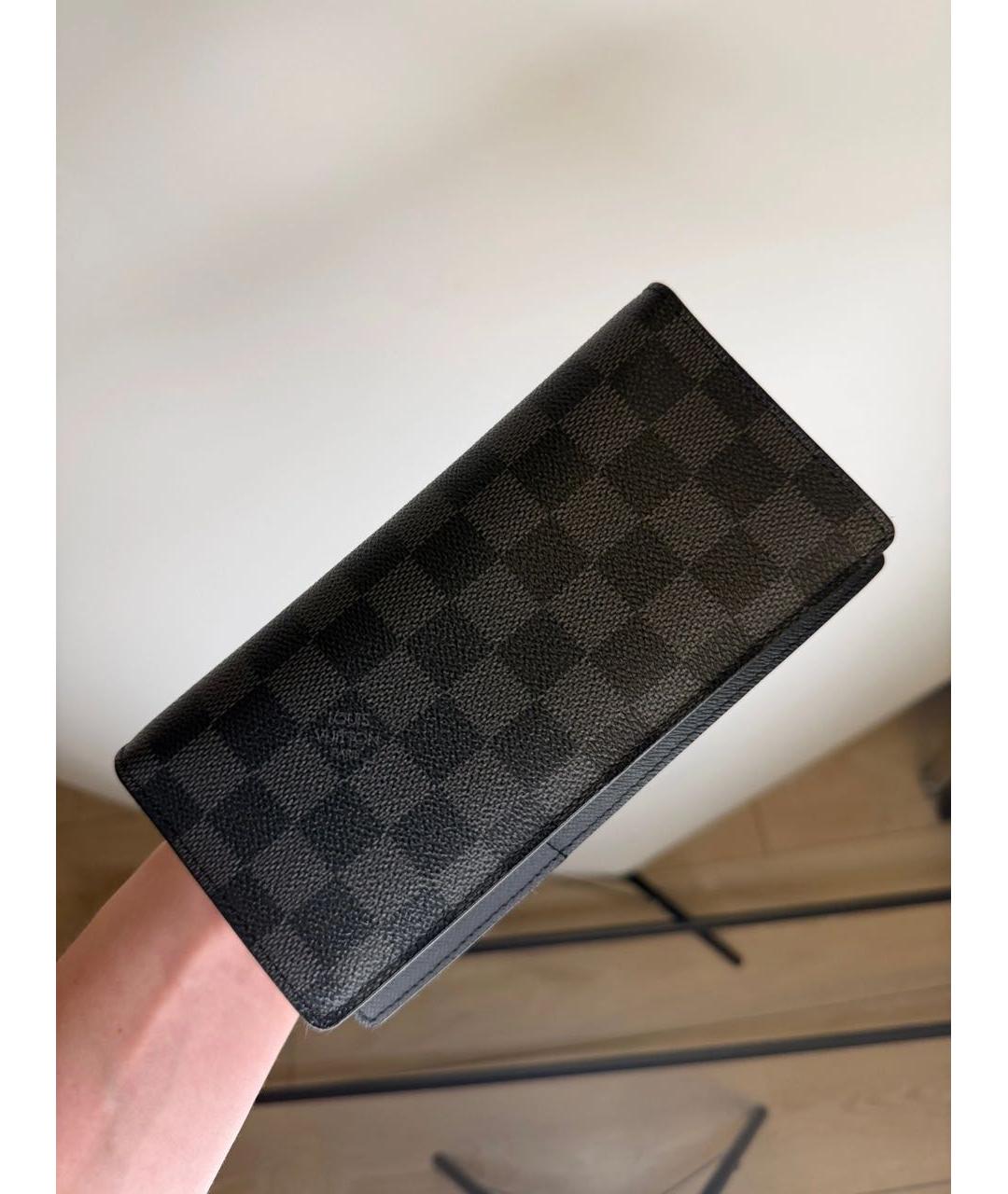 LOUIS VUITTON Темно-синий кожаный кошелек, фото 3