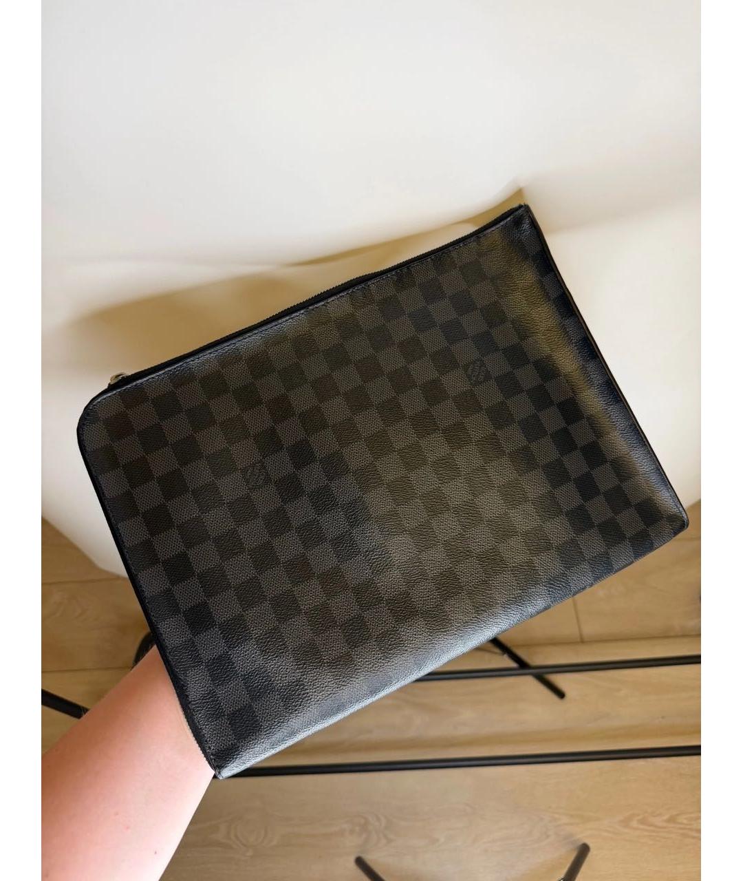 LOUIS VUITTON Темно-синяя папка для документов из канвы, фото 2