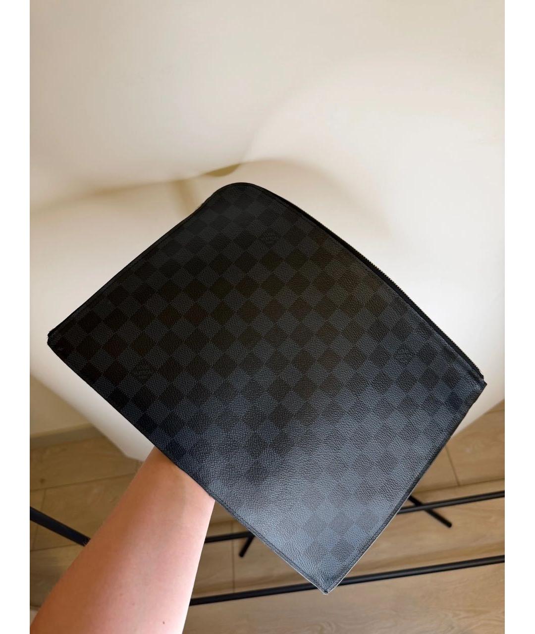 LOUIS VUITTON Темно-синяя папка для документов из канвы, фото 2