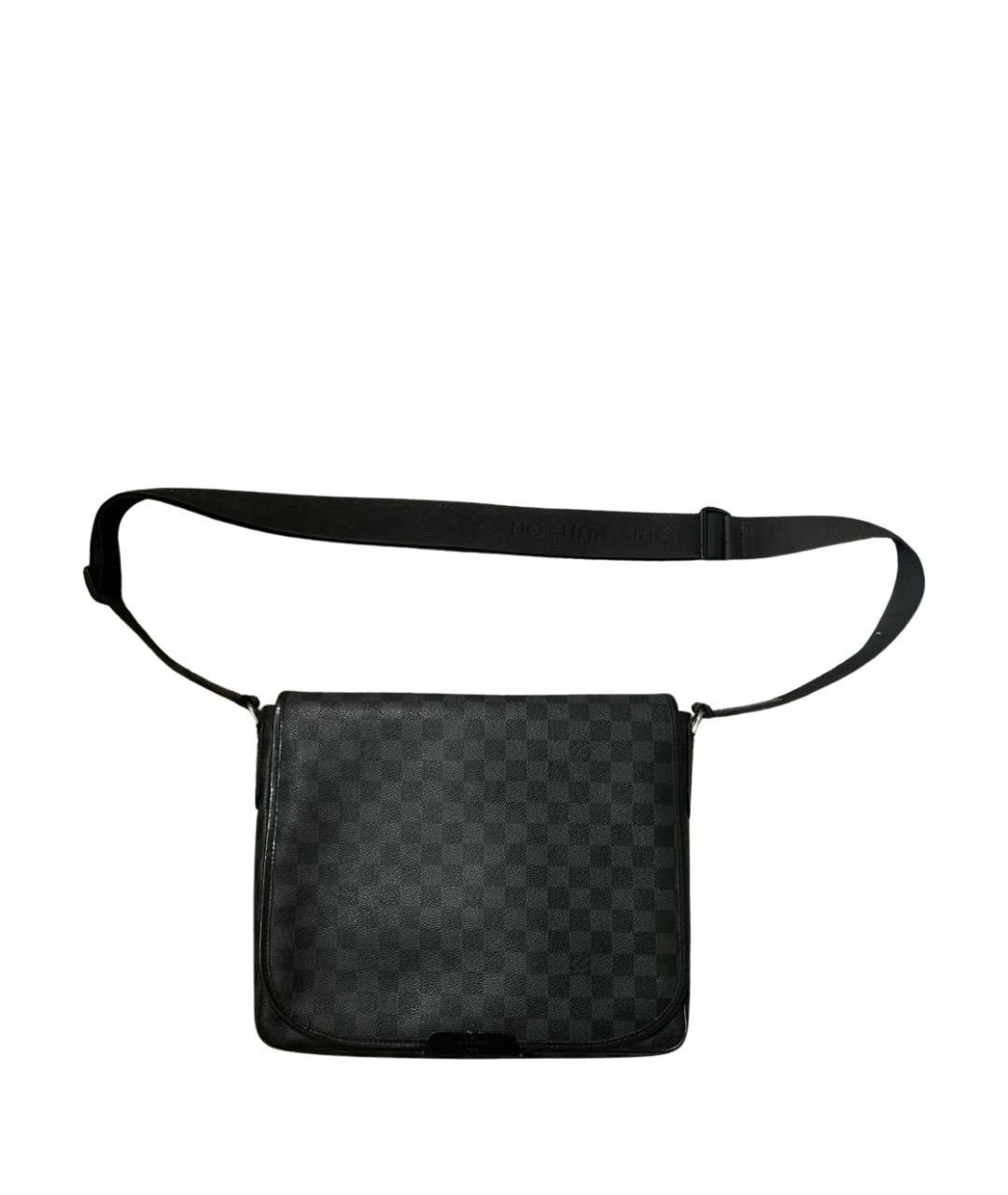 LOUIS VUITTON Темно-синяя сумка на плечо из канвы, фото 1