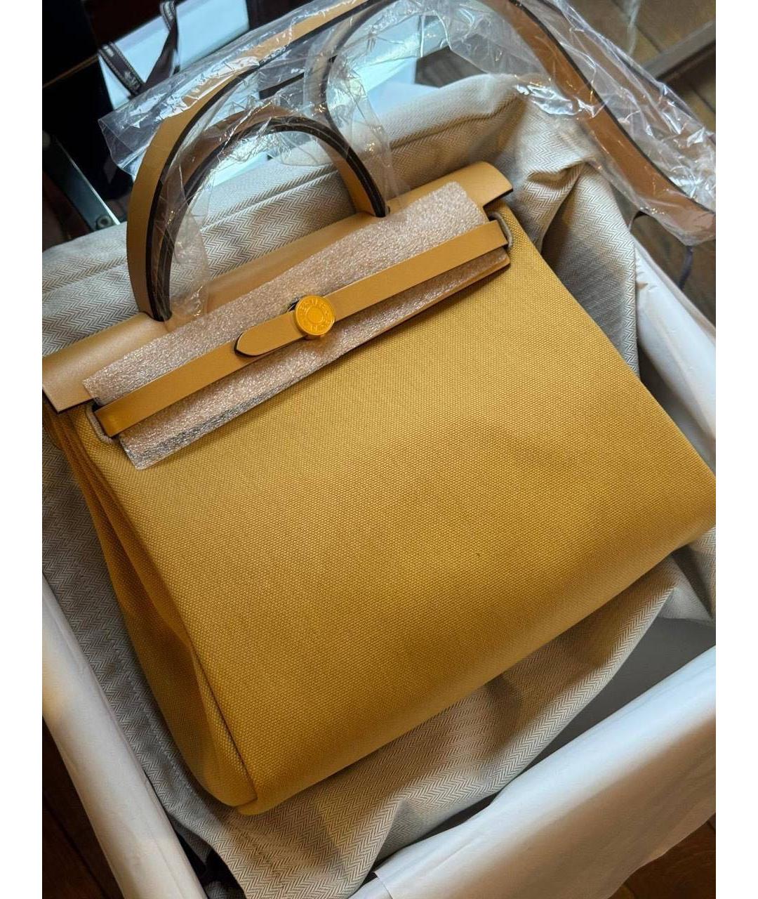 HERMES Горчичная кожаная сумка через плечо, фото 2