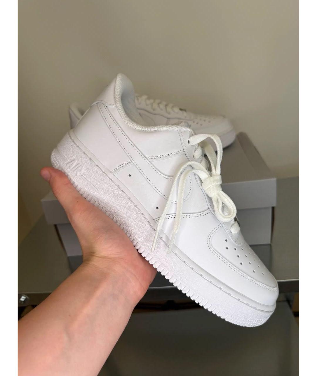 NIKE Белые кожаные низкие кроссовки / кеды, фото 2