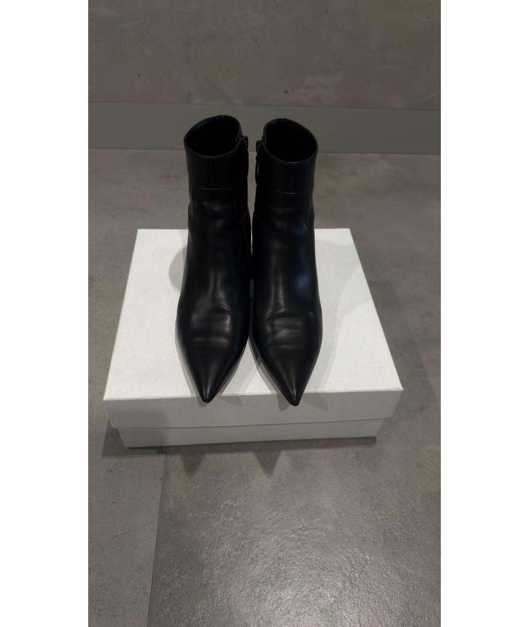 BALENCIAGA Черные кожаные ботильоны, фото 2