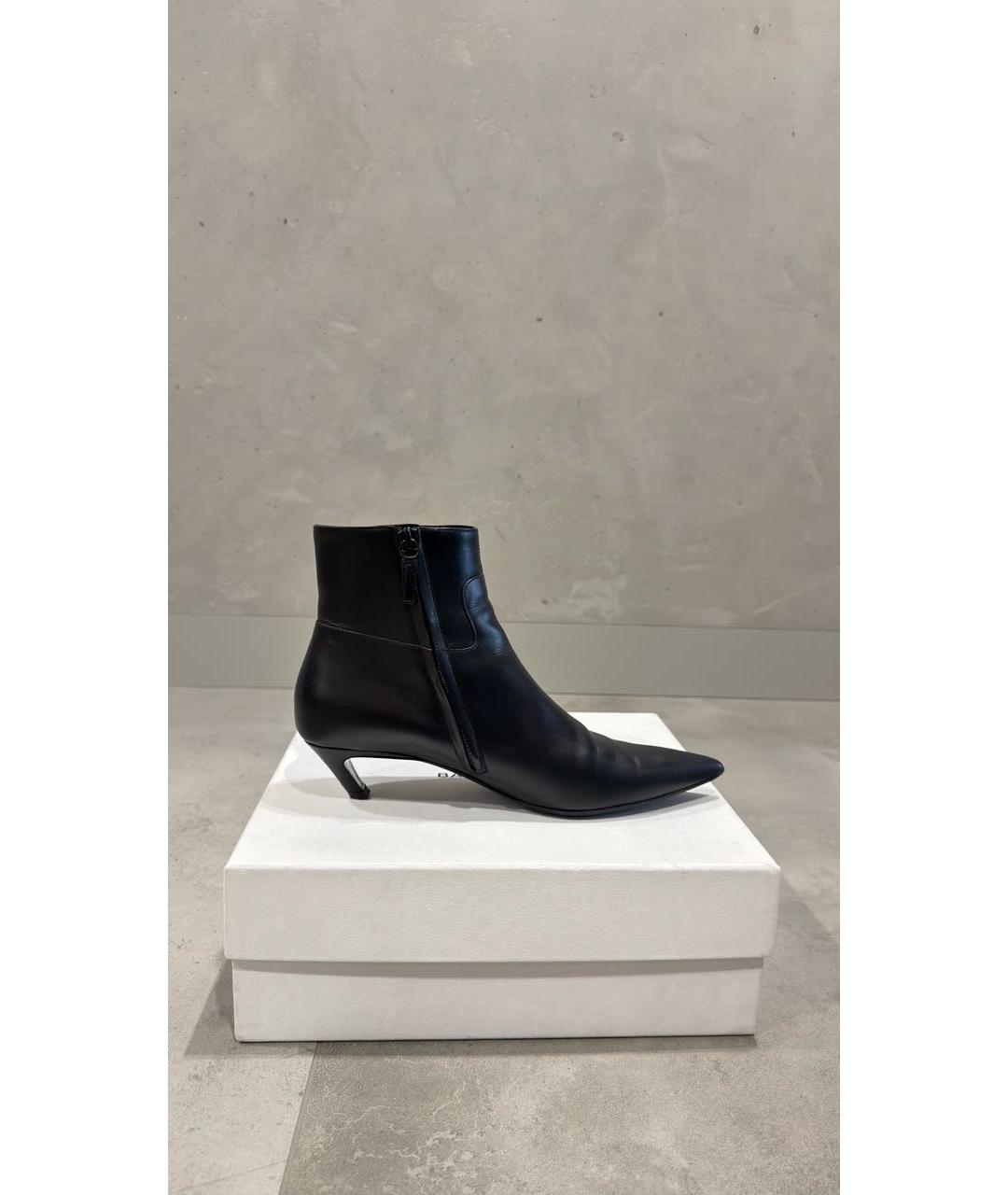 BALENCIAGA Черные кожаные ботильоны, фото 9
