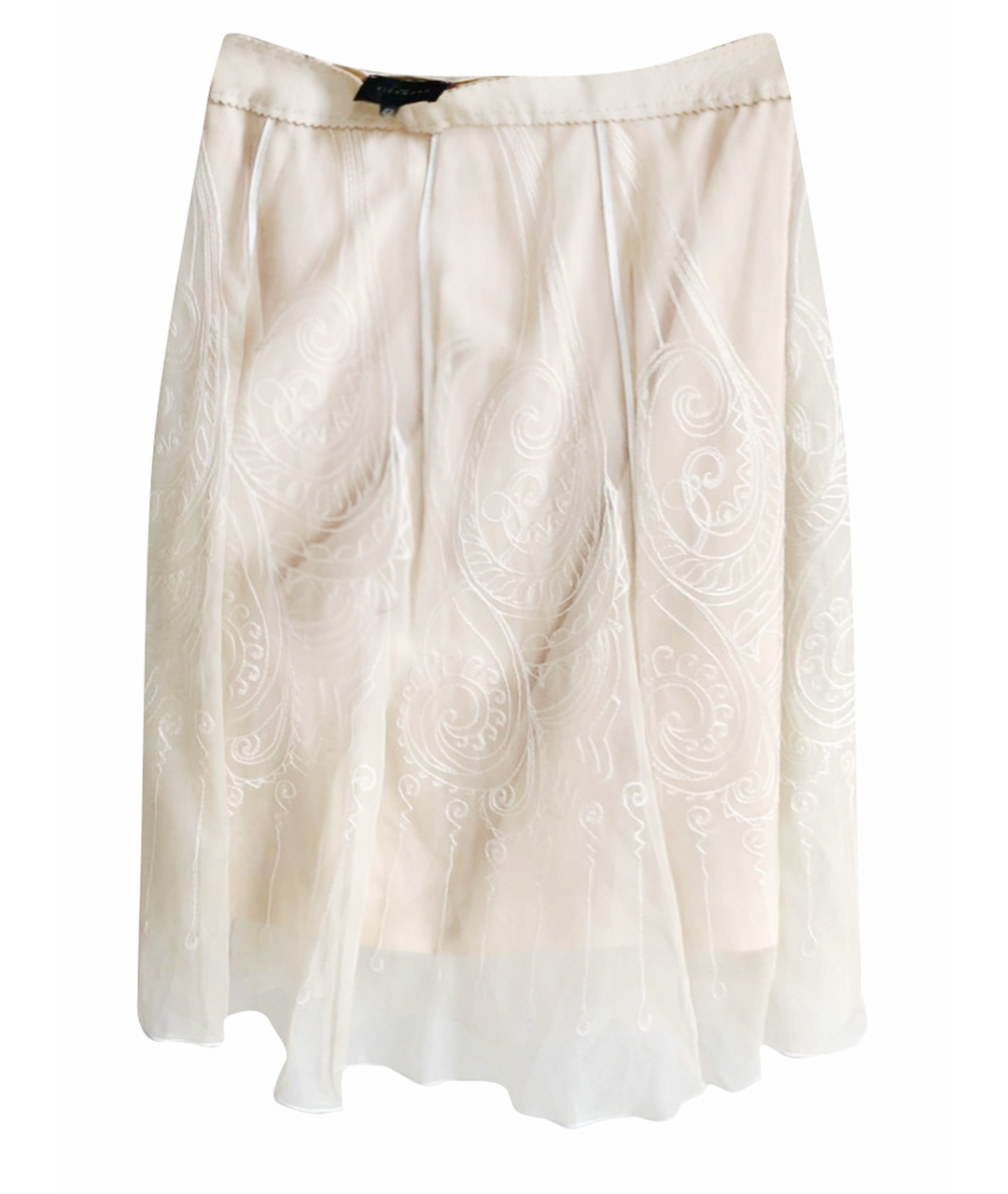 JOHN RICHMOND Бежевая шелковая юбка миди, фото 1