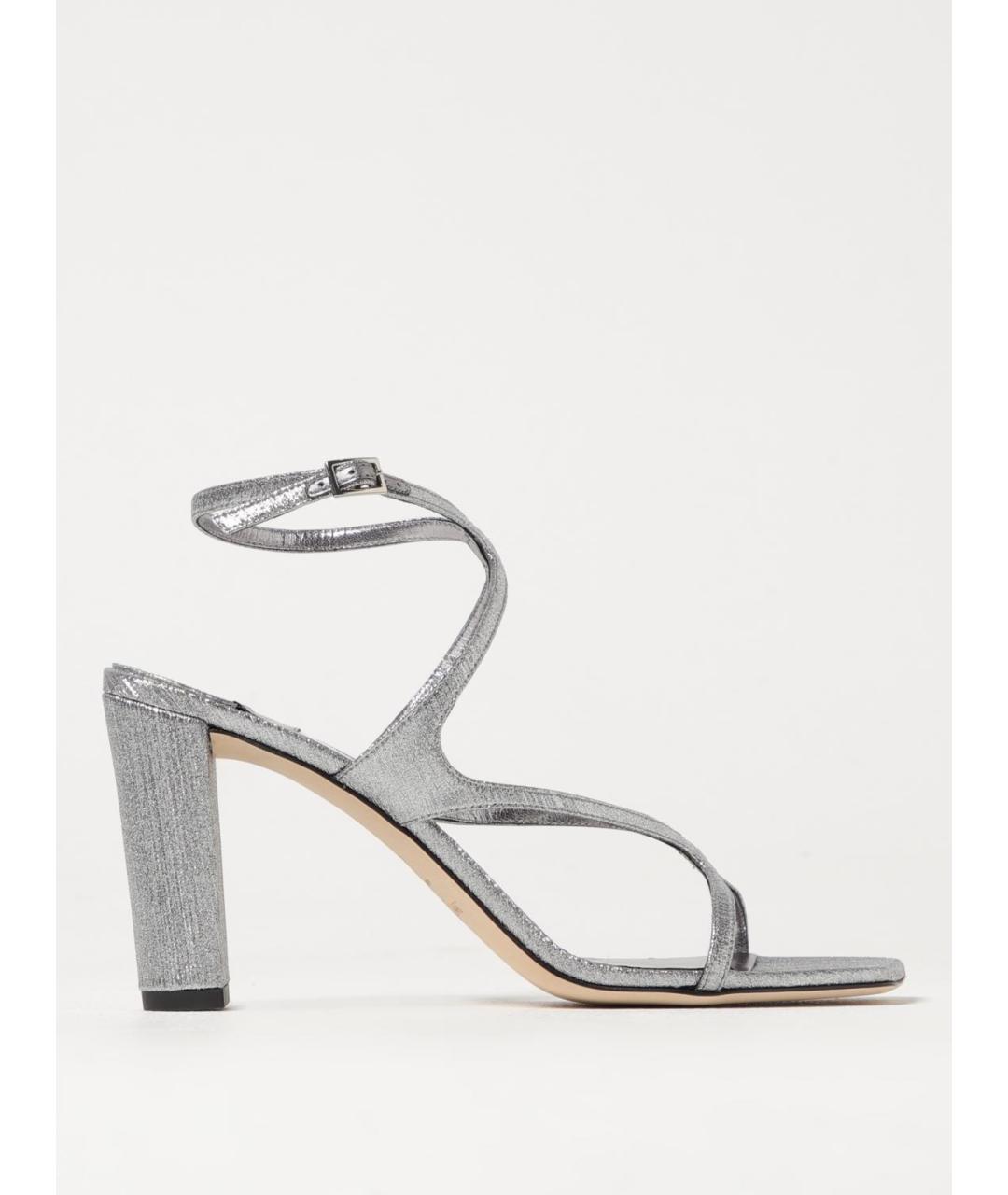 JIMMY CHOO Серебряные босоножки, фото 5
