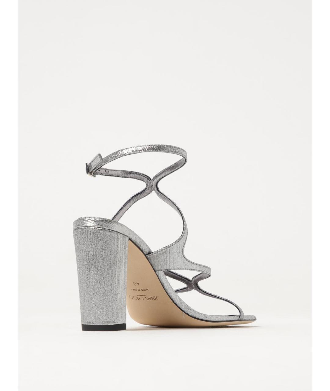 JIMMY CHOO Серебряные босоножки, фото 3