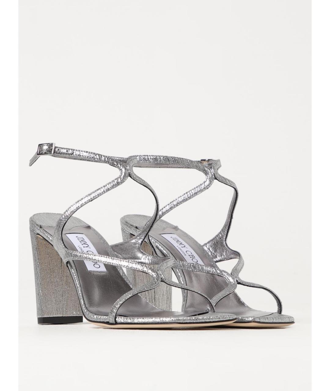 JIMMY CHOO Серебряные босоножки, фото 2