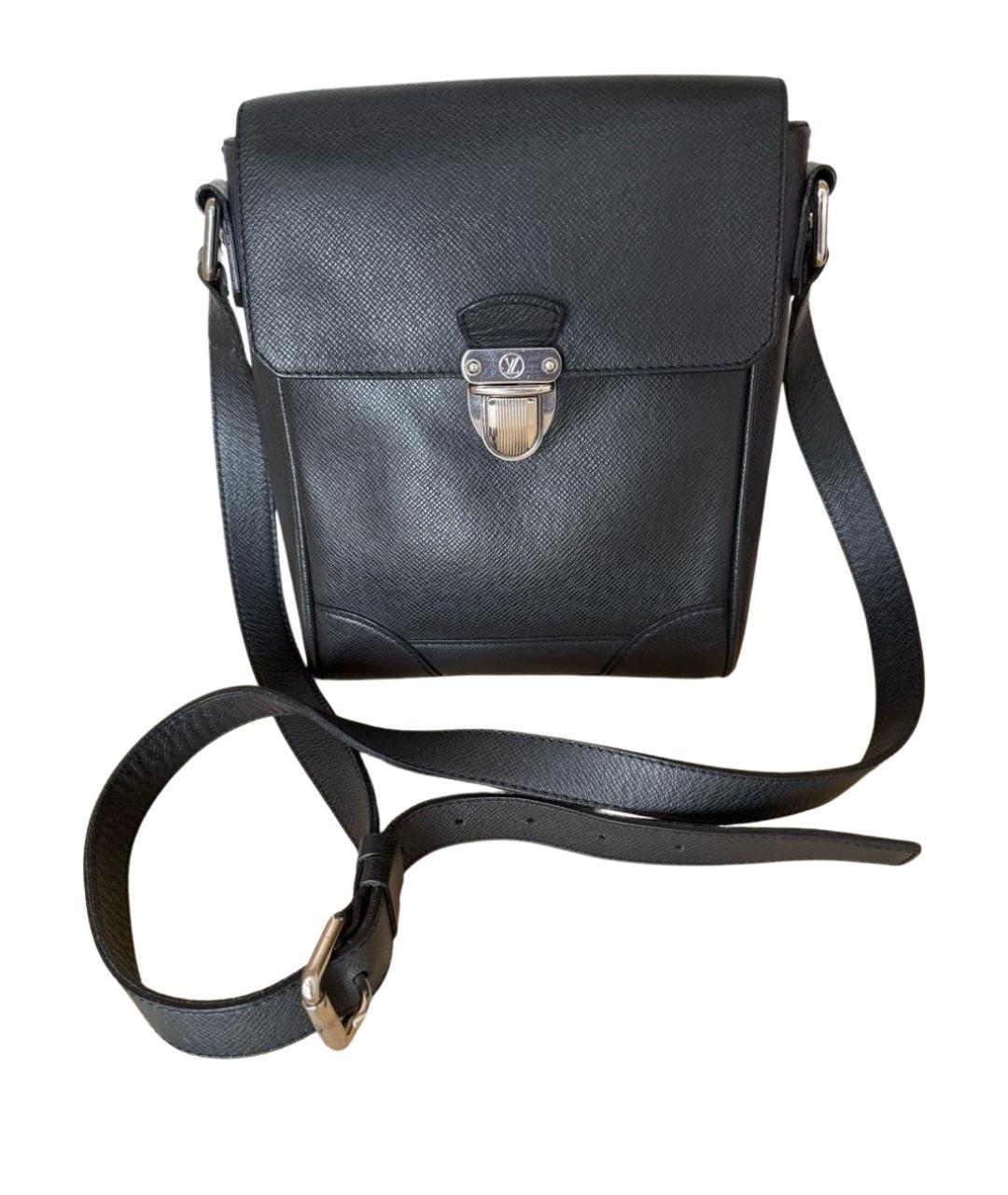 LOUIS VUITTON Черная кожаная сумка на плечо, фото 9