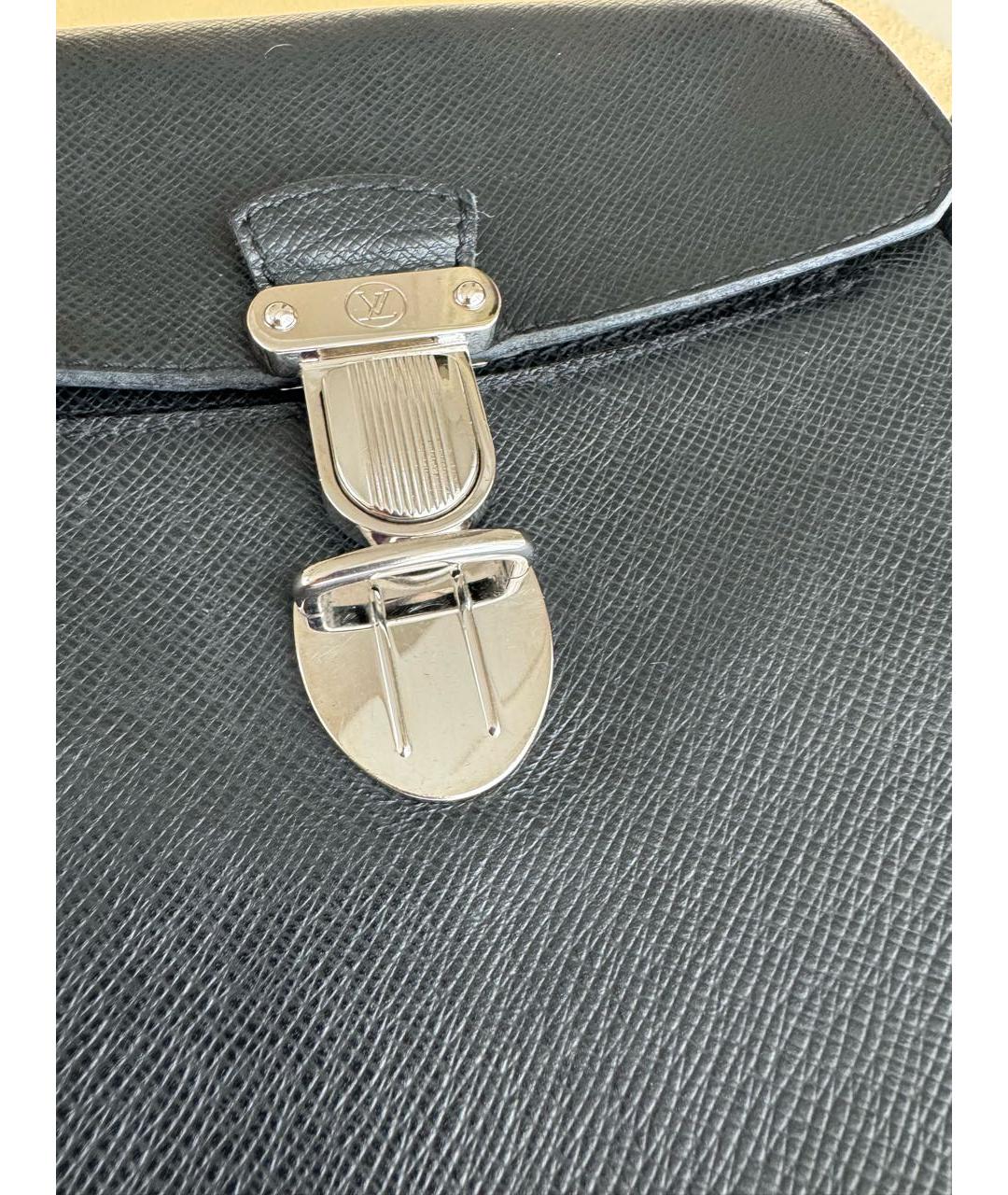 LOUIS VUITTON Черная кожаная сумка на плечо, фото 7
