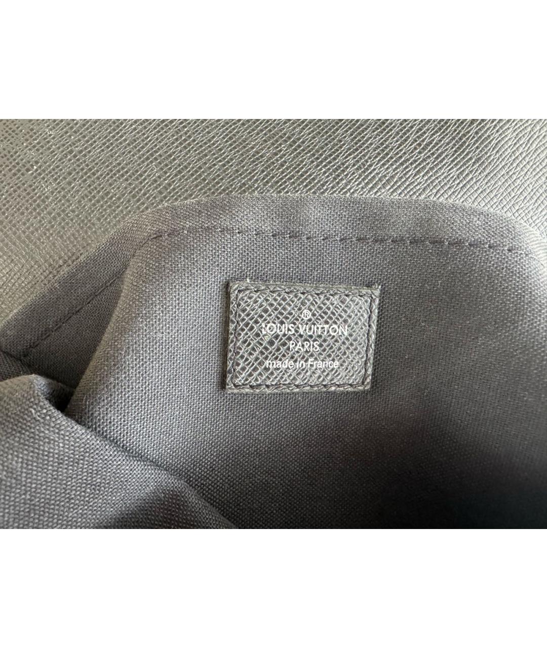 LOUIS VUITTON Черная кожаная сумка на плечо, фото 4
