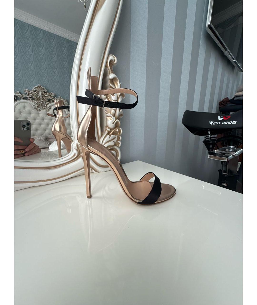 GIANVITO ROSSI Черные текстильные босоножки, фото 5