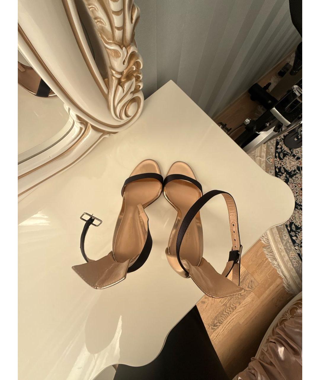 GIANVITO ROSSI Черные текстильные босоножки, фото 3