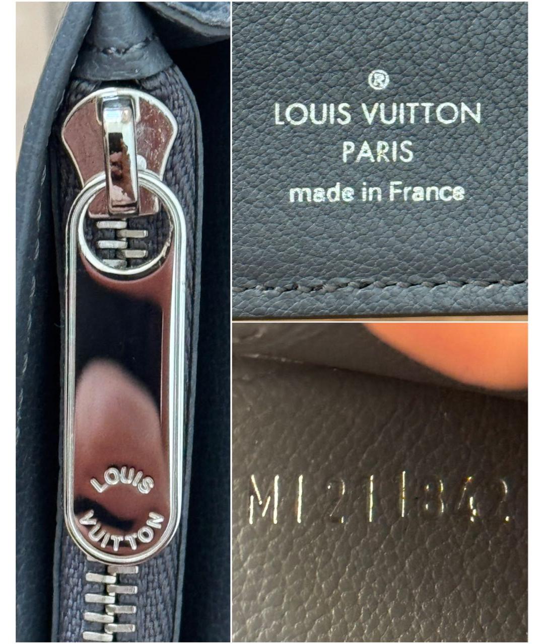 LOUIS VUITTON Серый кошелек из кожи крокодила, фото 7