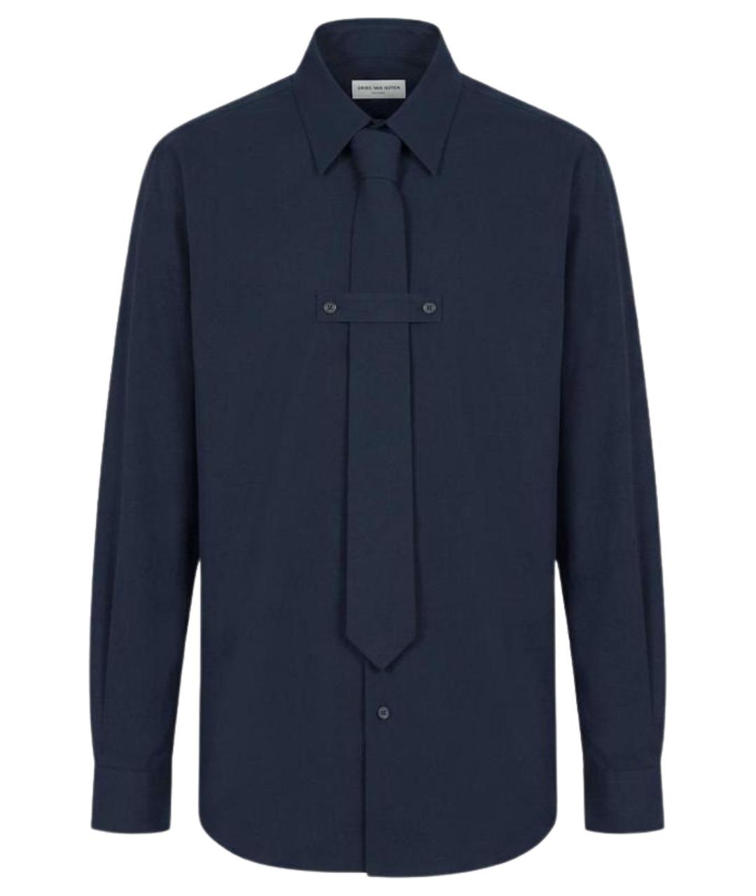 DRIES VAN NOTEN Темно-синяя хлопковая кэжуал рубашка, фото 1