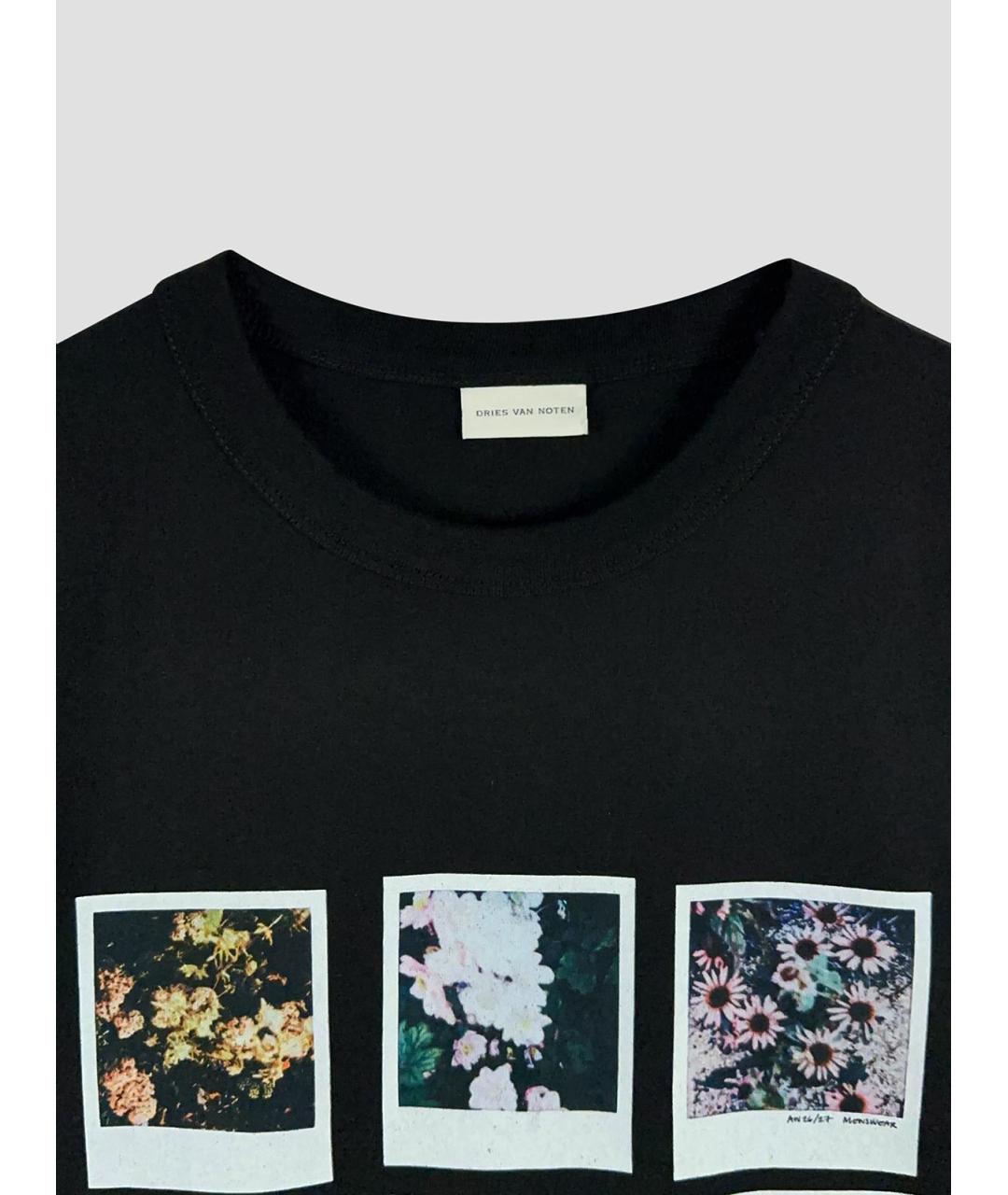DRIES VAN NOTEN Черная хлопковая футболка, фото 3