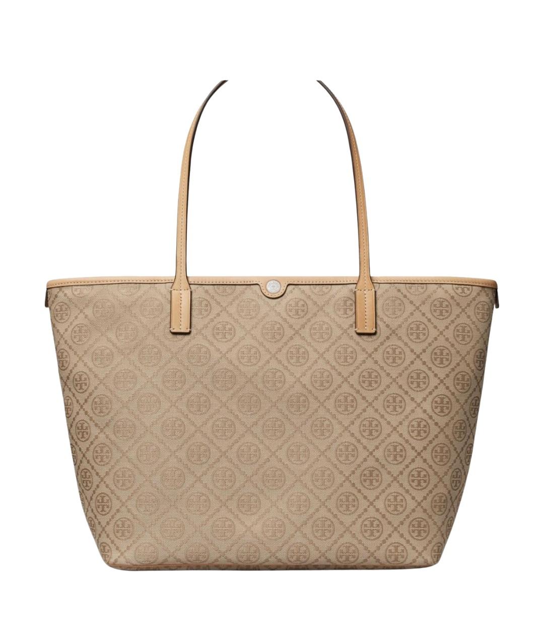 TORY BURCH Бежевая хлопковая сумка тоут, фото 1