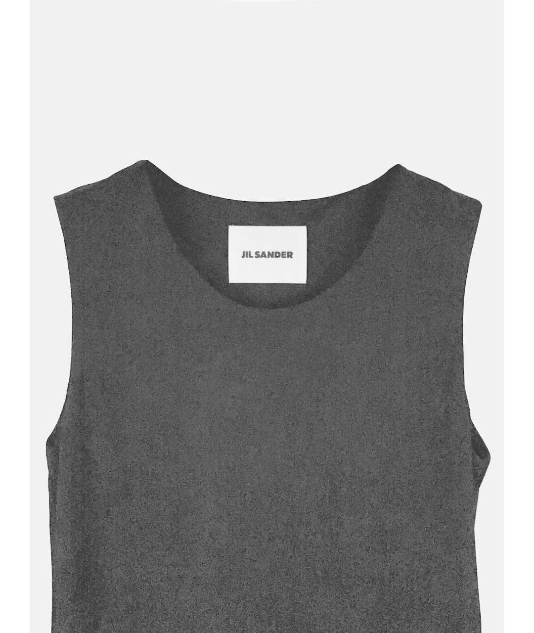 JIL SANDER Черное вискозное боди, фото 3
