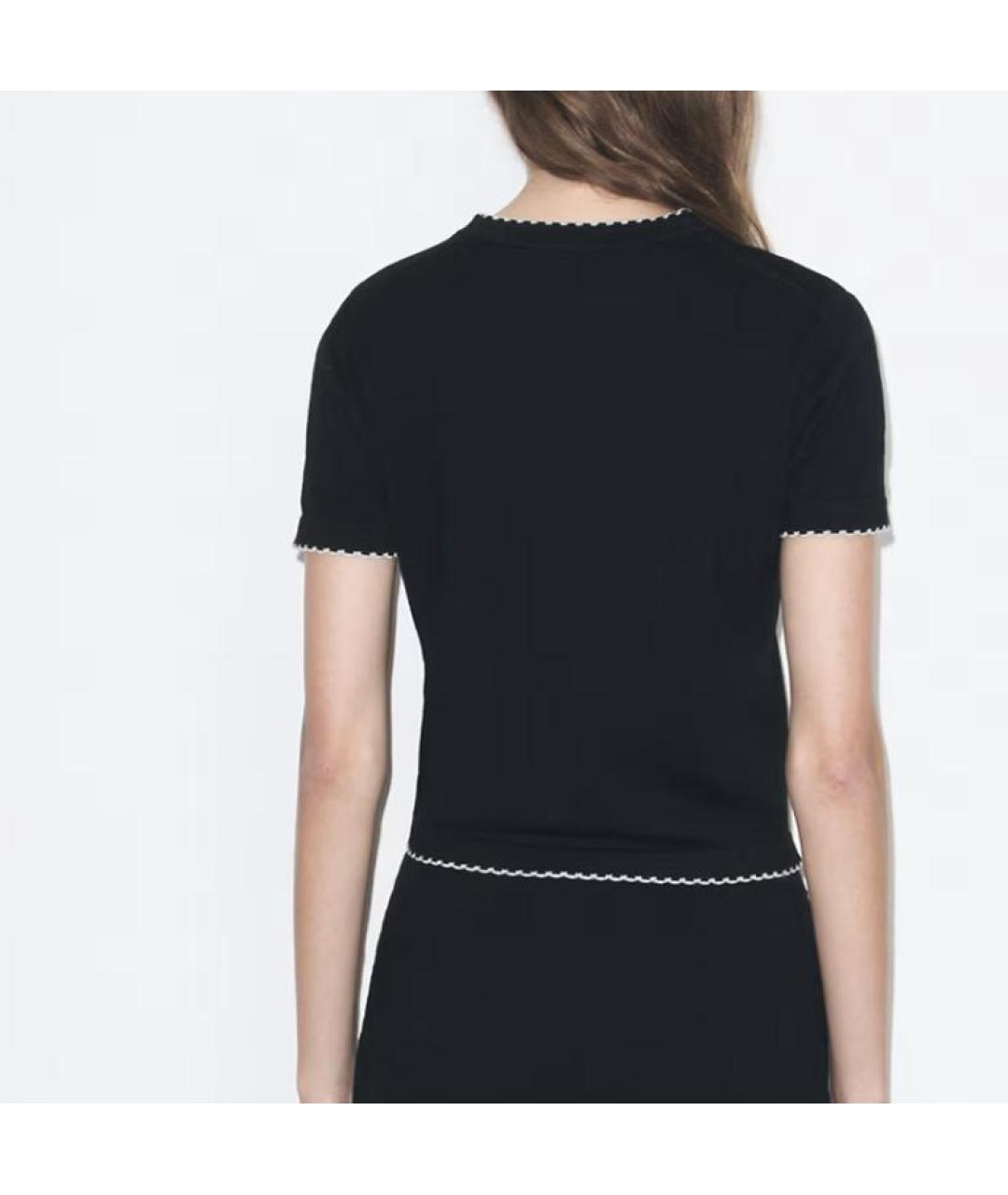 TORY BURCH Черная шерстяная футболка, фото 2
