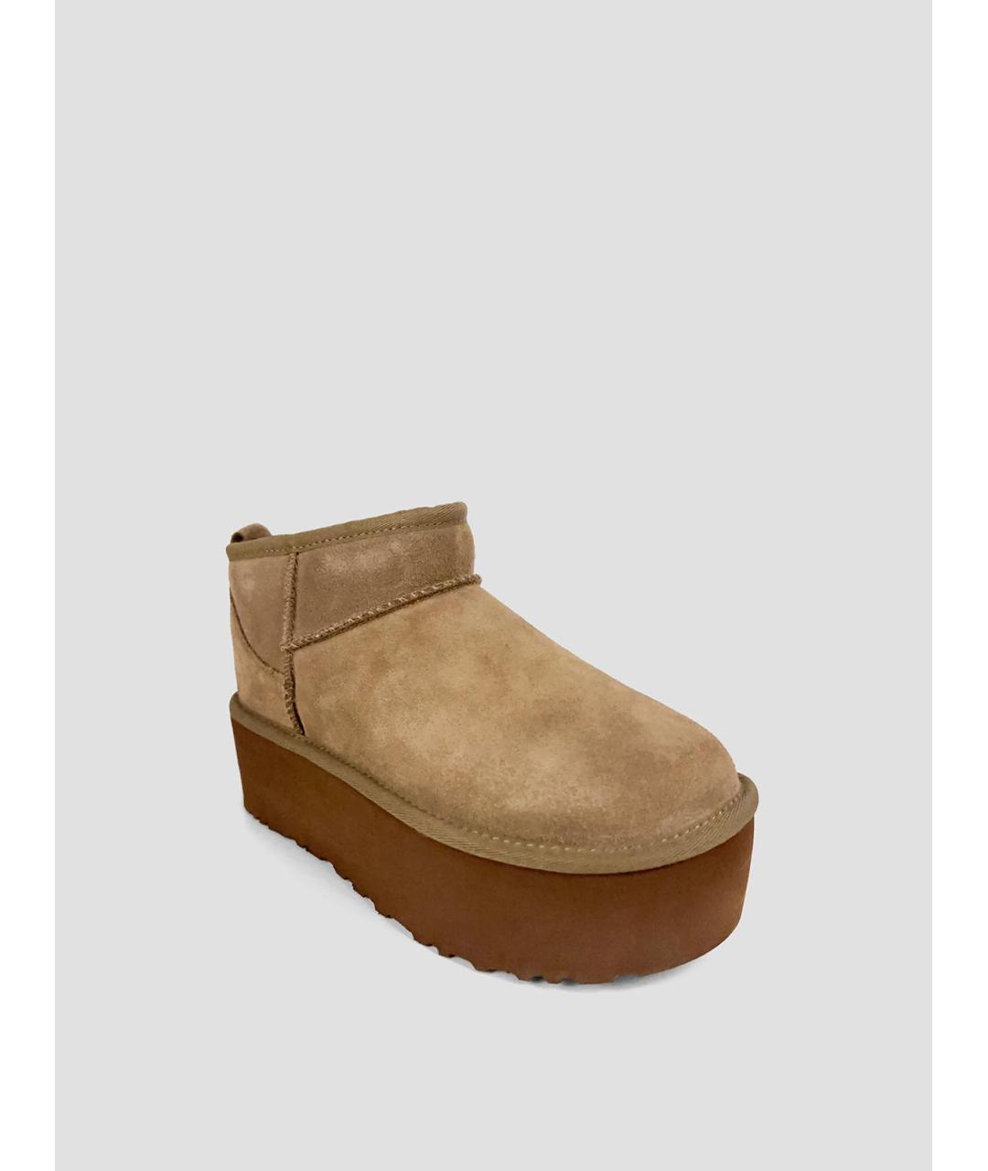 UGG Бежевые замшевые ботинки, фото 3