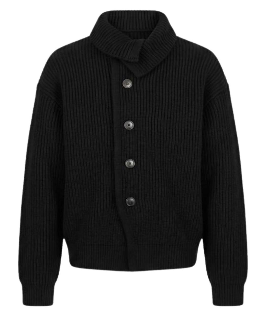 DRIES VAN NOTEN Черный шерстяной кардиган, фото 1