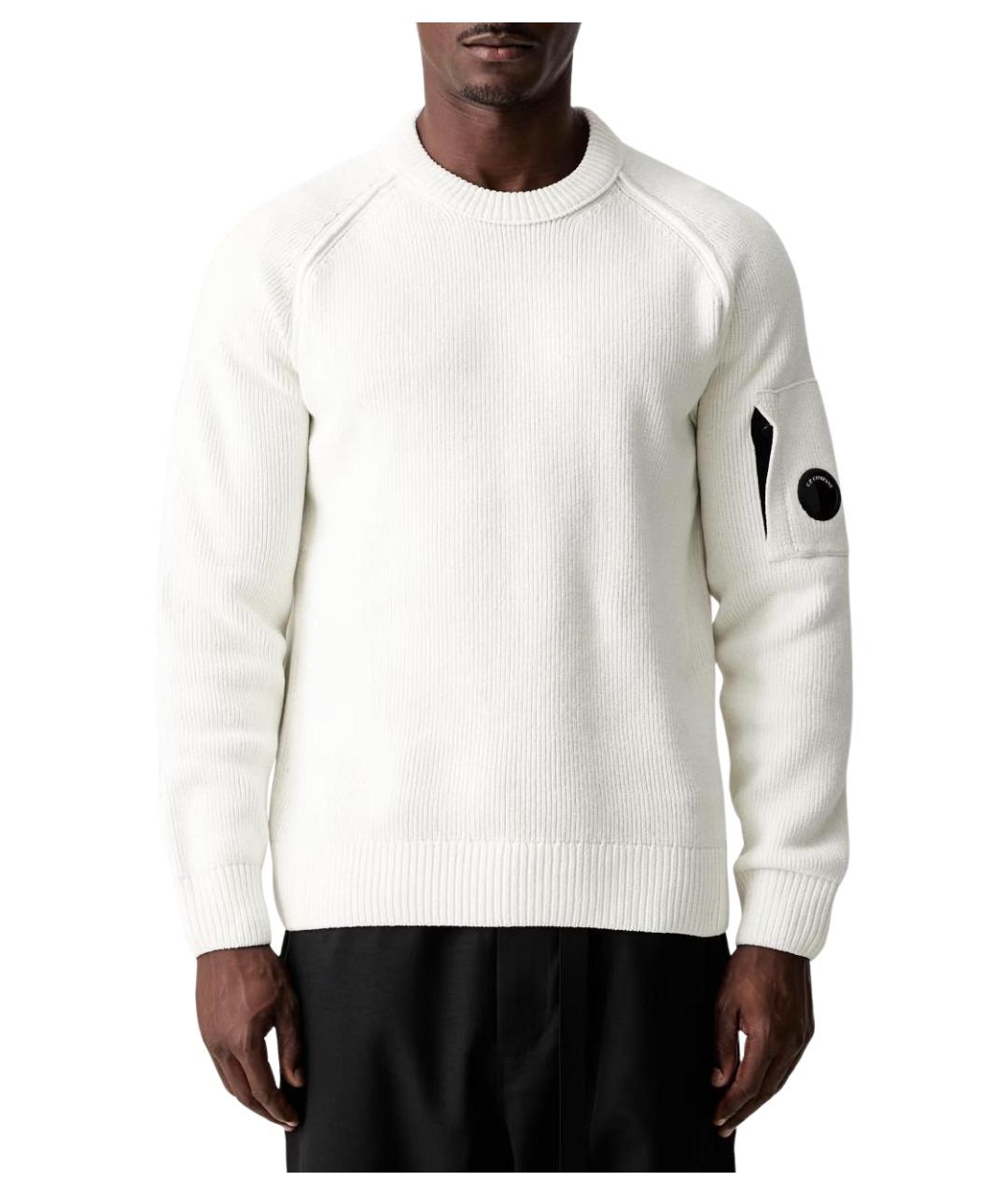 CP COMPANY Белый хлопковый джемпер / свитер, фото 1
