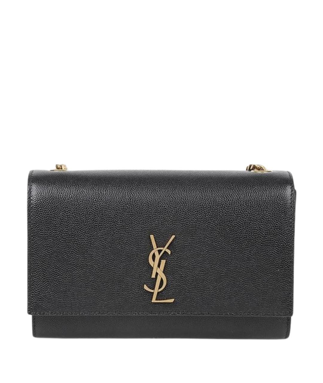 SAINT LAURENT Черная кожаная сумка через плечо, фото 1
