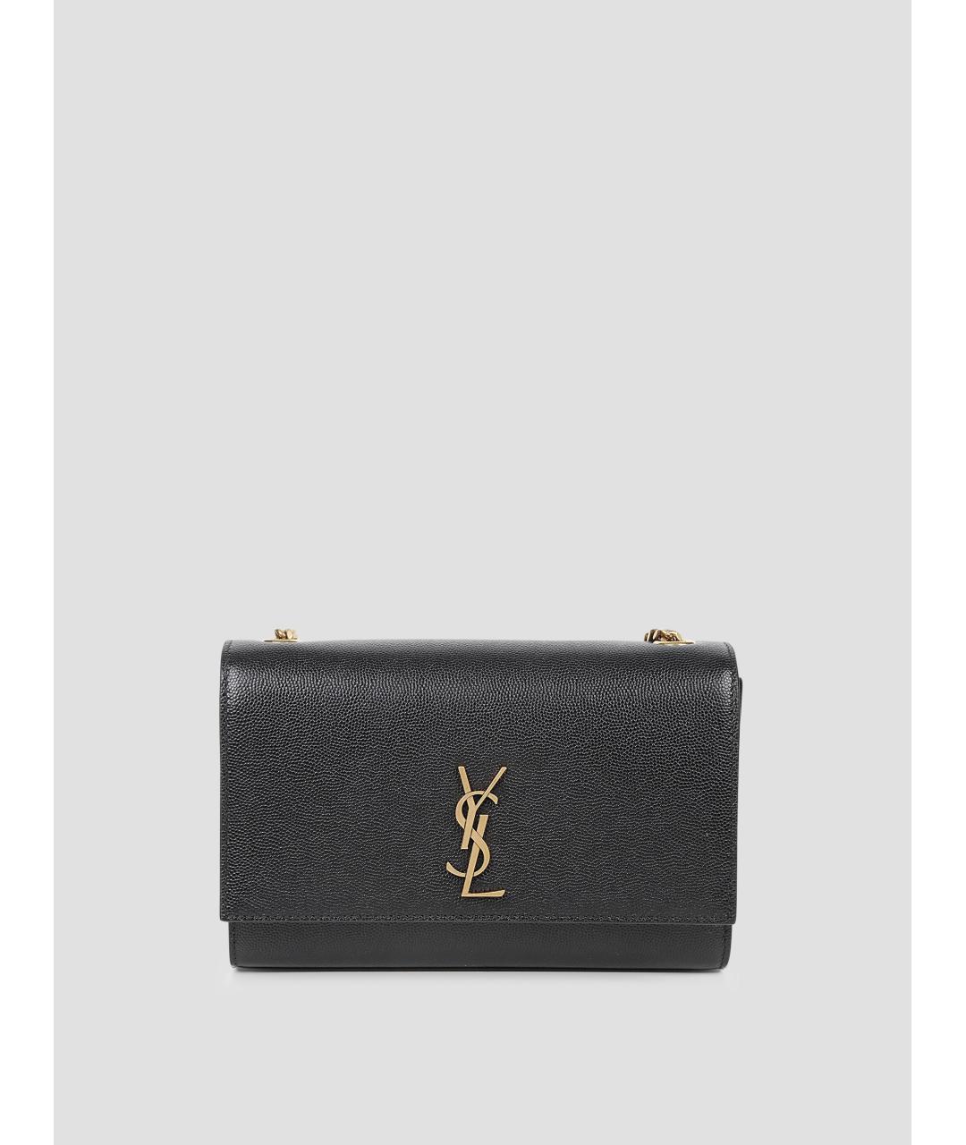 SAINT LAURENT Черная кожаная сумка через плечо, фото 4