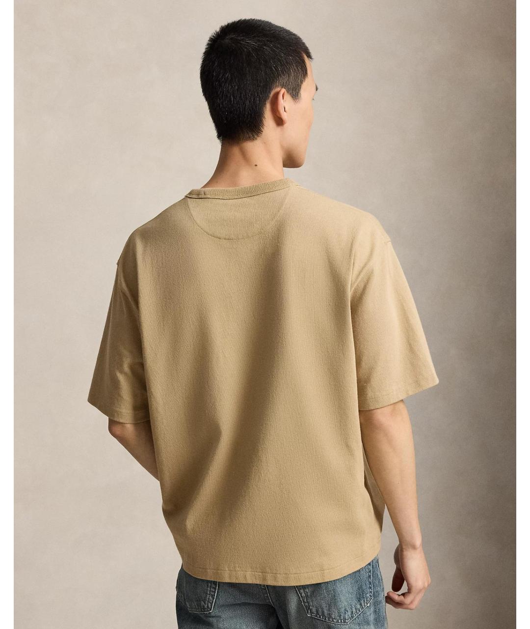 POLO RALPH LAUREN Хаки хлопковая футболка, фото 2