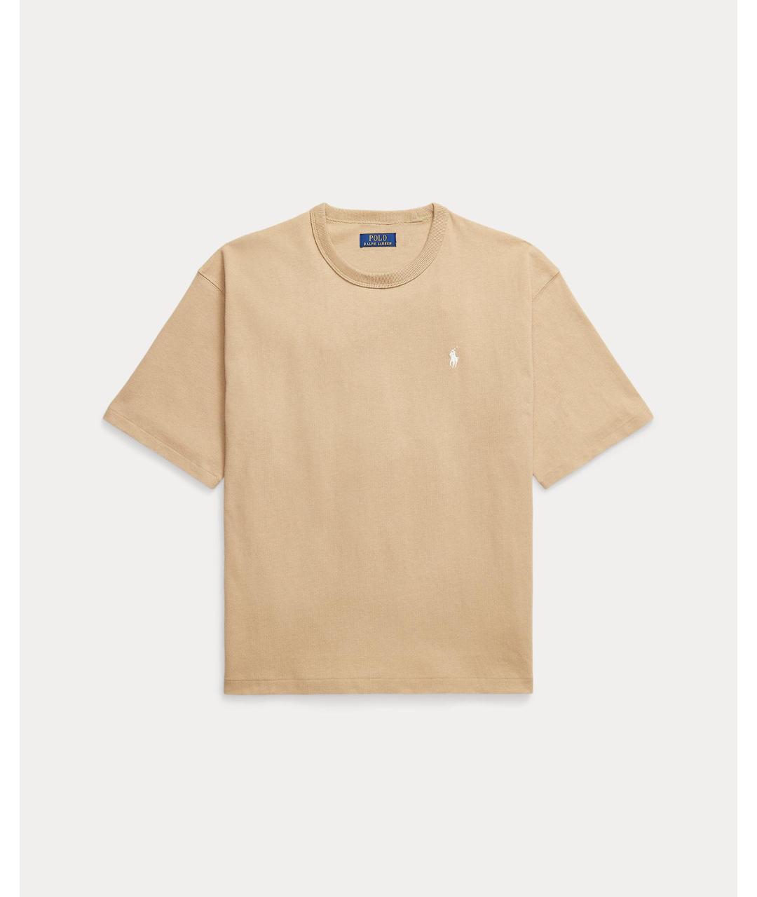 POLO RALPH LAUREN Хаки хлопковая футболка, фото 4