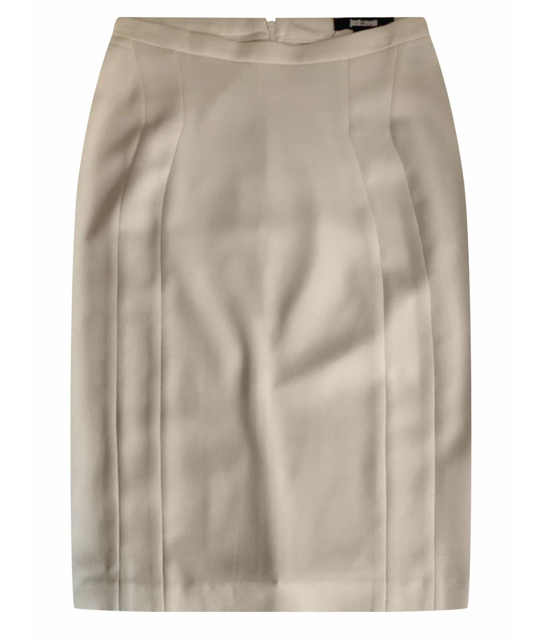 JUST CAVALLI Белая полиэстеровая юбка миди, фото 1