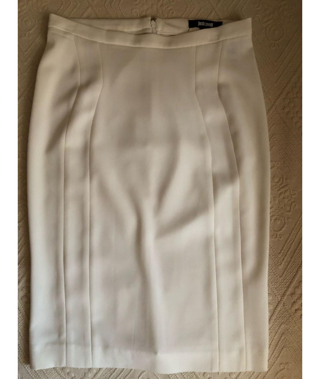 JUST CAVALLI Белая полиэстеровая юбка миди, фото 8