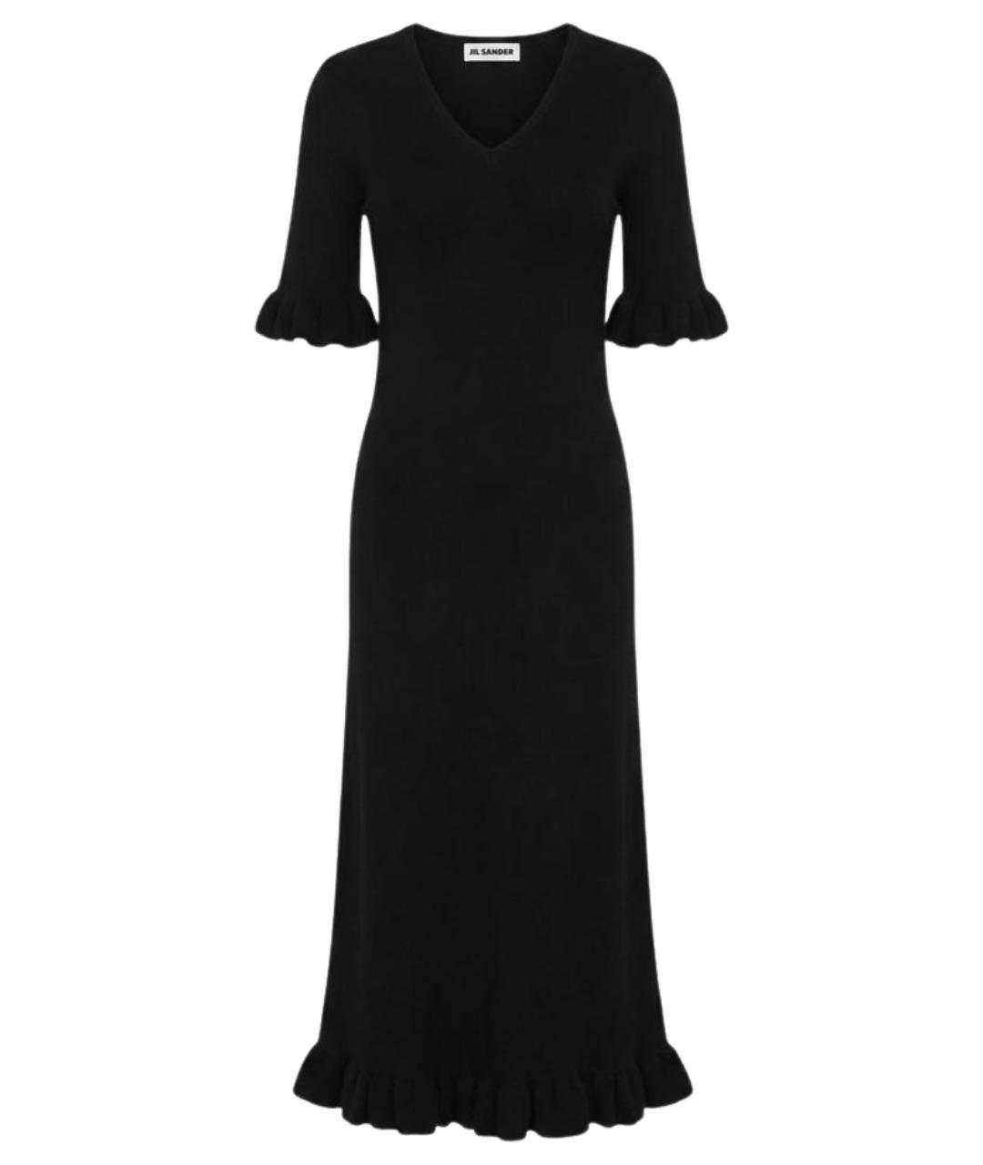 JIL SANDER Черное хлопковое вечернее платье, фото 1