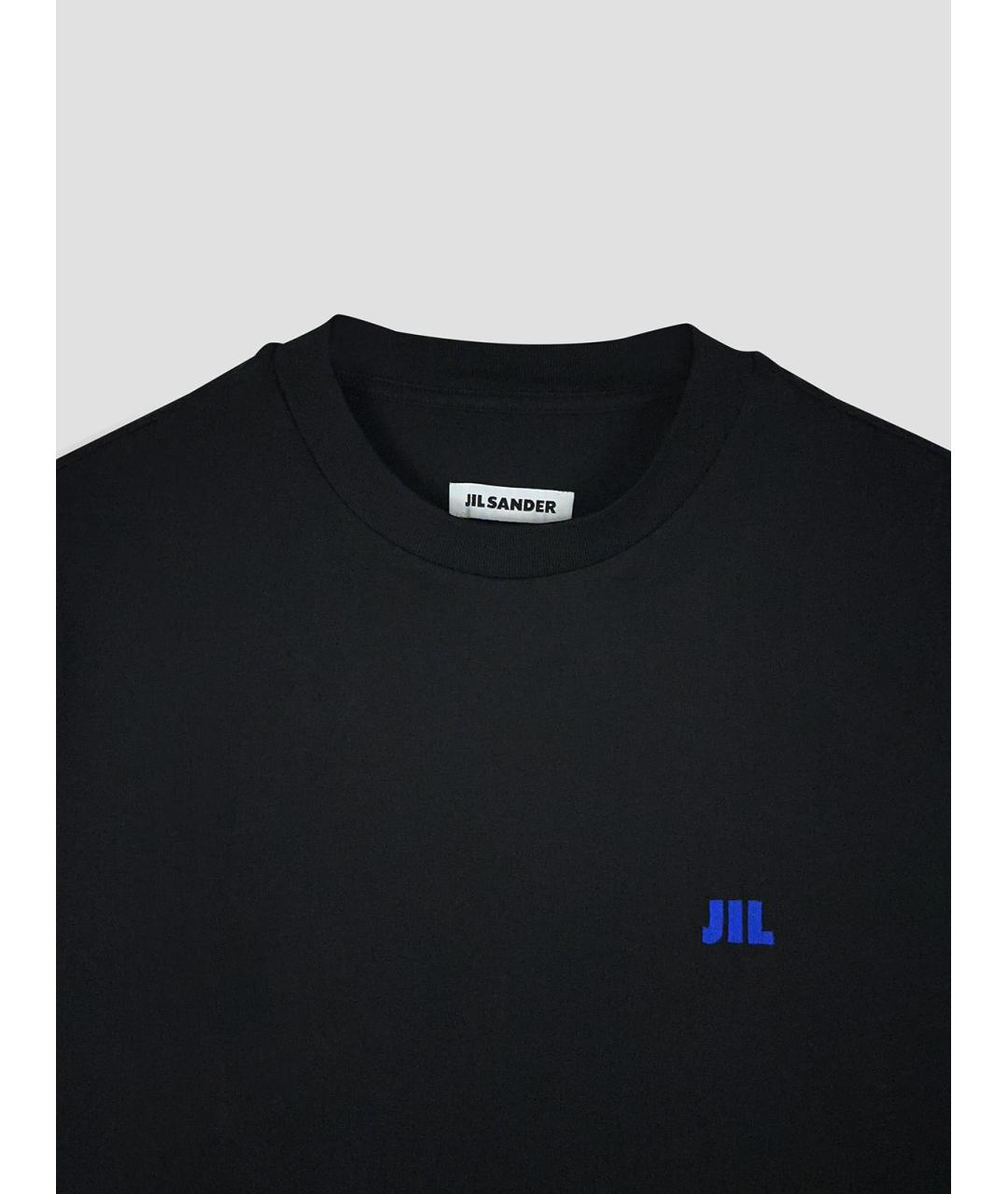 JIL SANDER Черная хлопковая футболка, фото 3