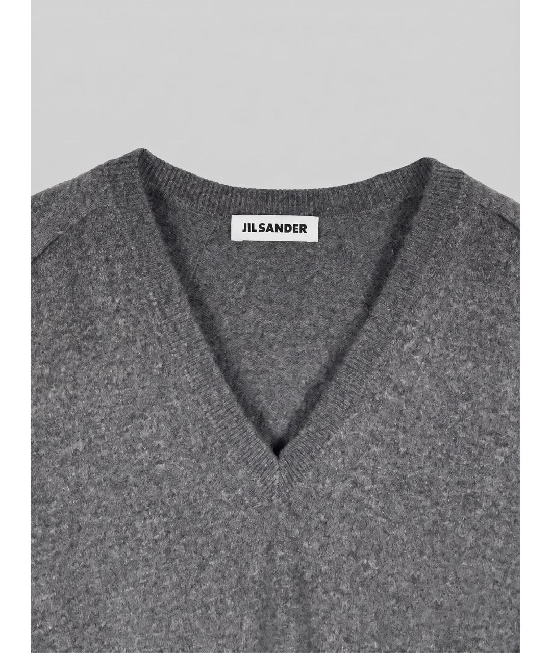 JIL SANDER Серый кашемировый джемпер / свитер, фото 3