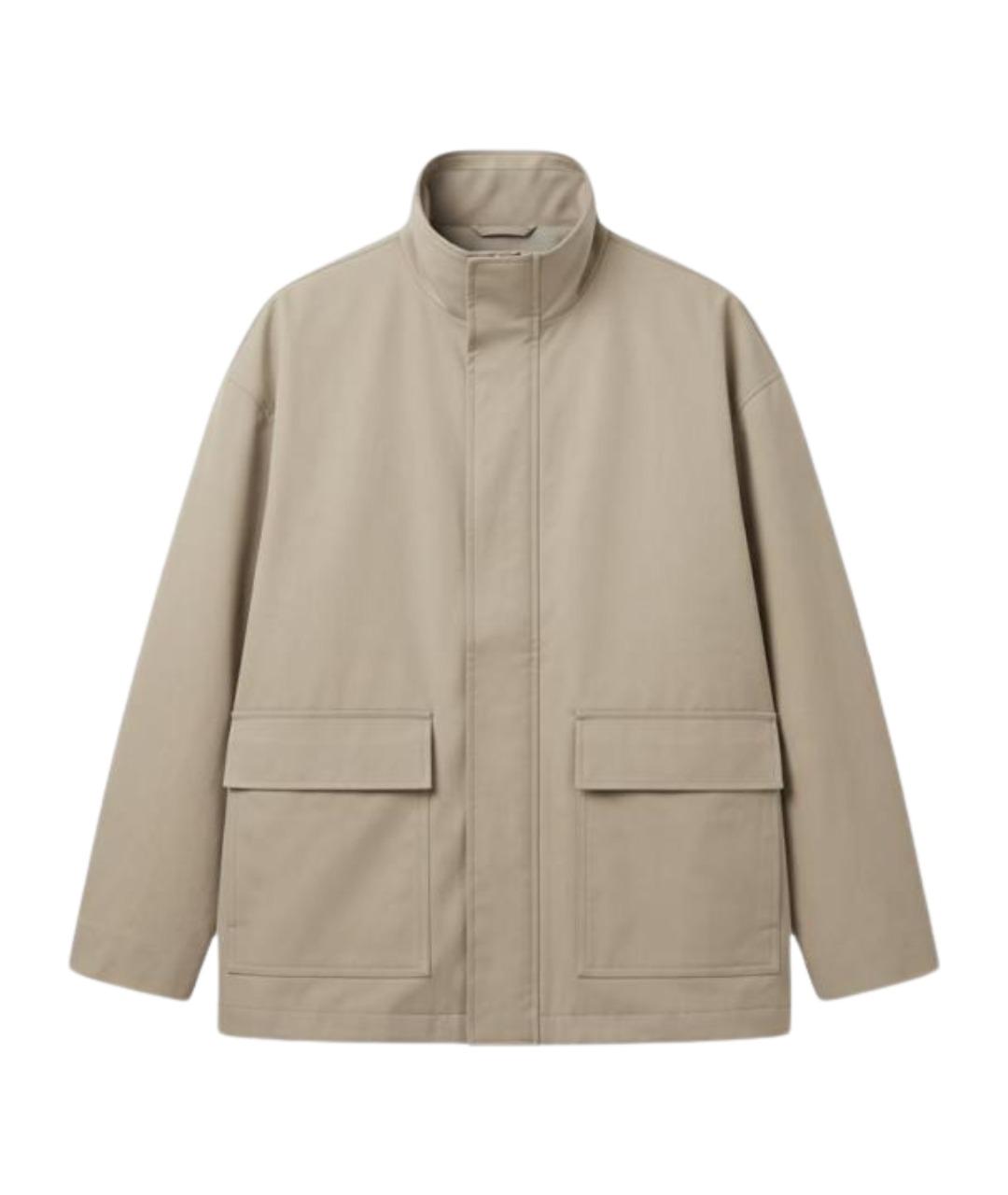 JIL SANDER Бежевая полиэстеровая куртка, фото 1