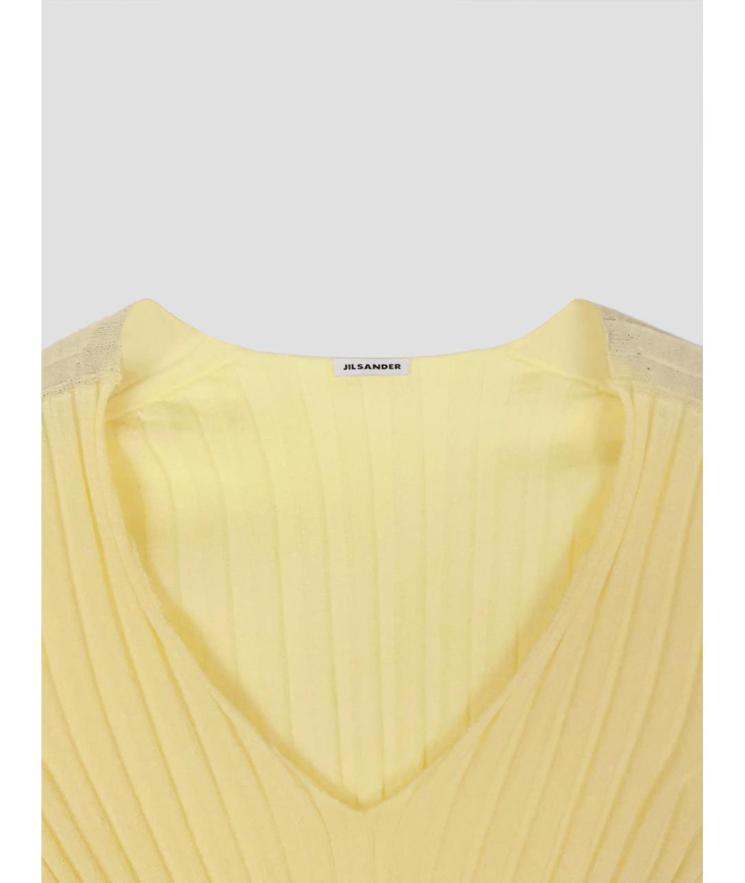 JIL SANDER Желтый кашемировый джемпер / свитер, фото 3