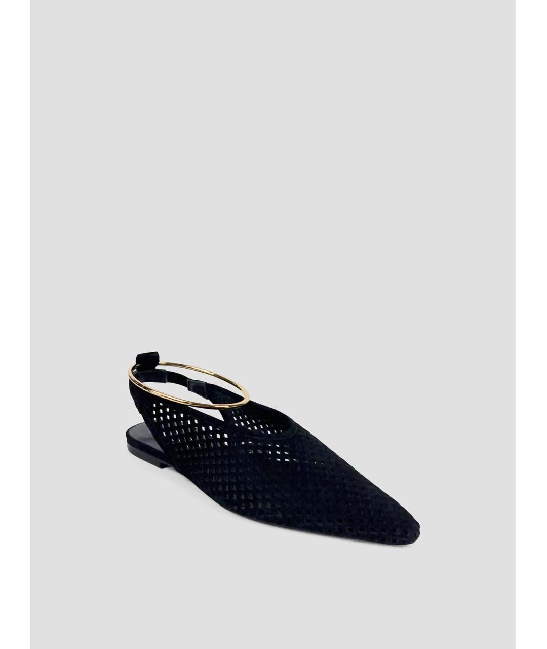 JIL SANDER Черные замшевые балетки, фото 2