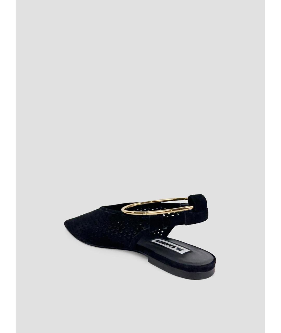 JIL SANDER Черные замшевые балетки, фото 3