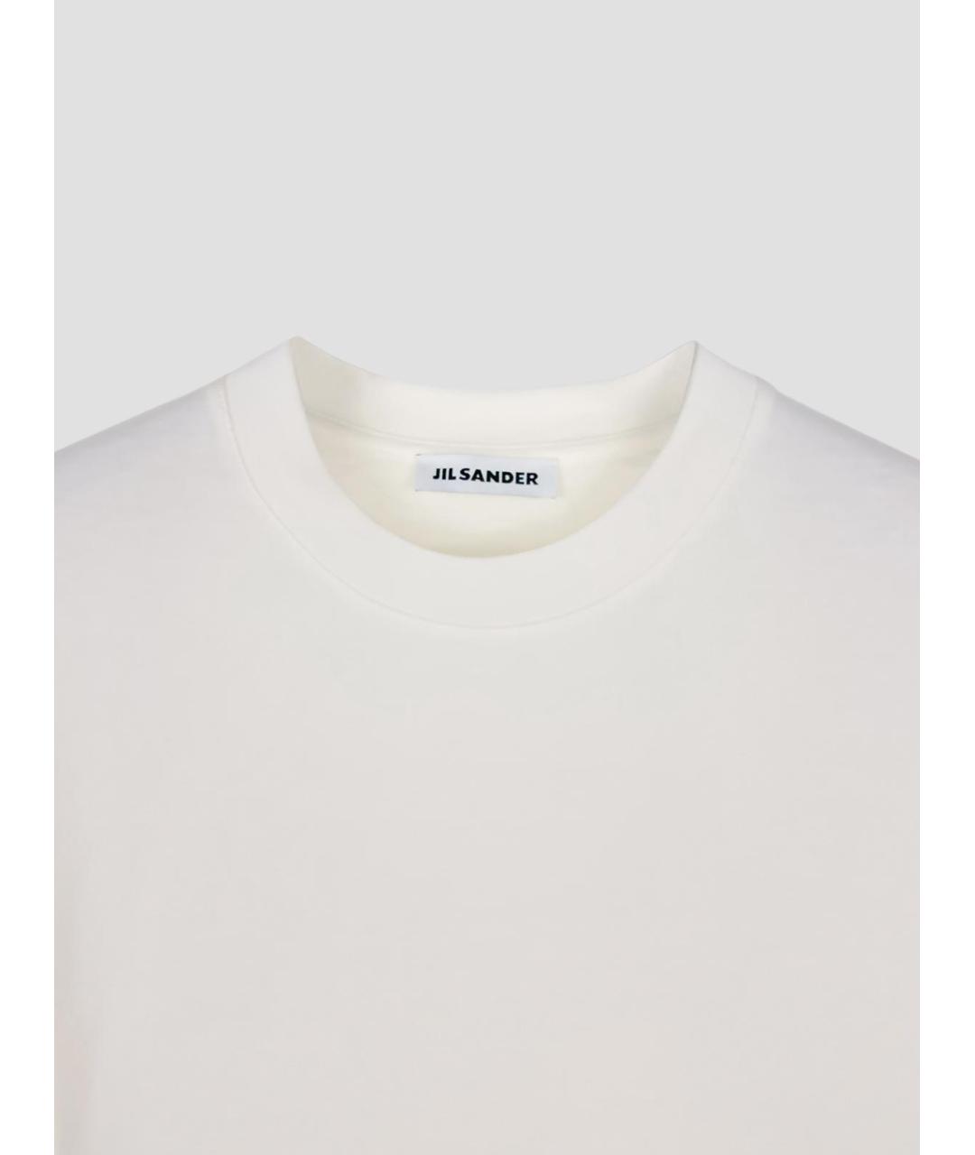 JIL SANDER Белая хлопковая футболка, фото 3