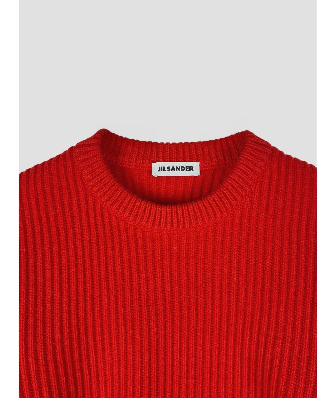JIL SANDER Красный шерстяной джемпер / свитер, фото 3