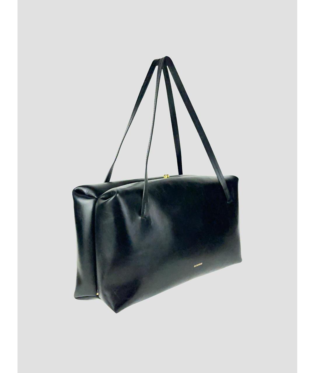 JIL SANDER Черная кожаная сумка с короткими ручками, фото 3
