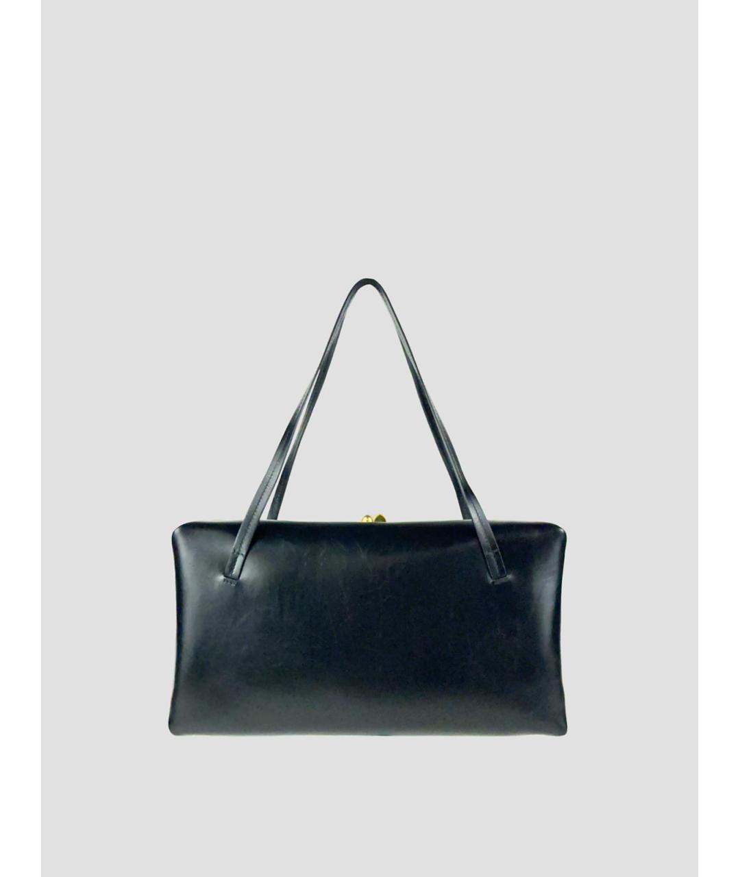 JIL SANDER Черная кожаная сумка с короткими ручками, фото 2