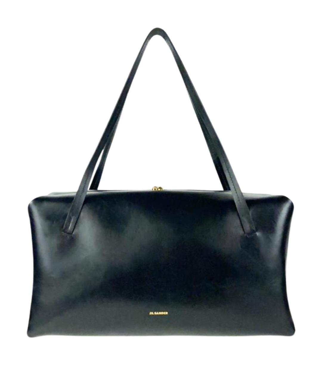 JIL SANDER Черная кожаная сумка с короткими ручками, фото 1