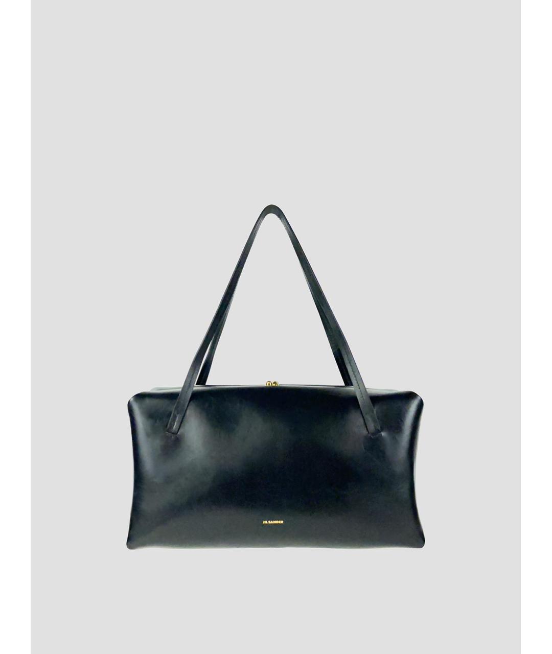 JIL SANDER Черная кожаная сумка с короткими ручками, фото 4