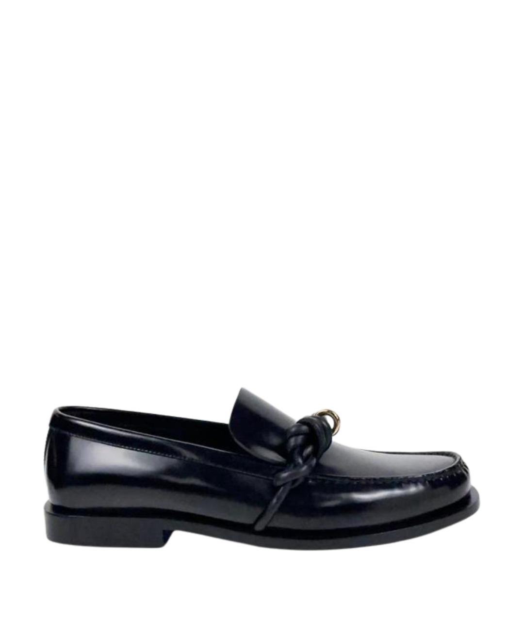 JIL SANDER Черные кожаные лоферы, фото 1