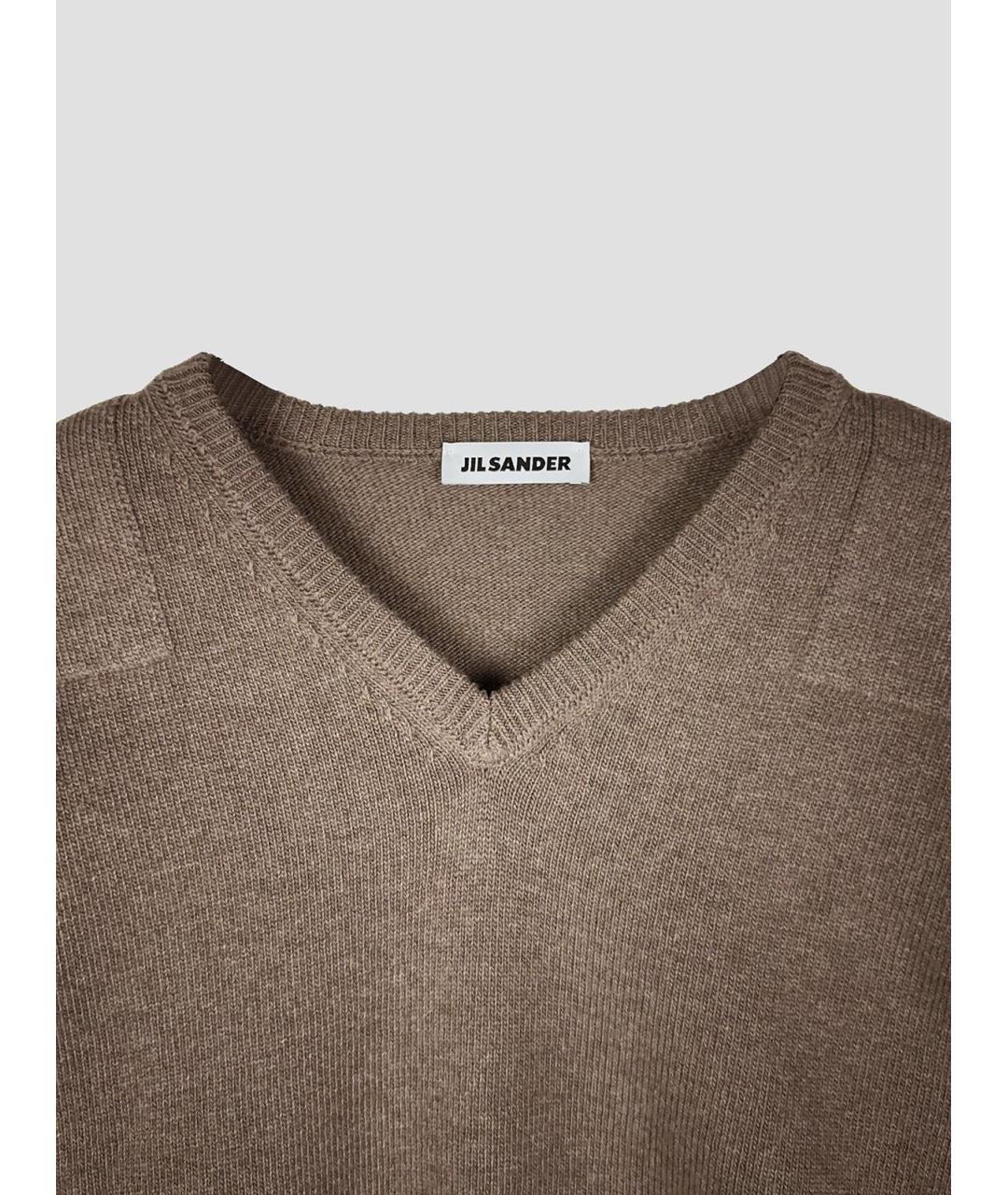 JIL SANDER Коричневый шерстяной джемпер / свитер, фото 3