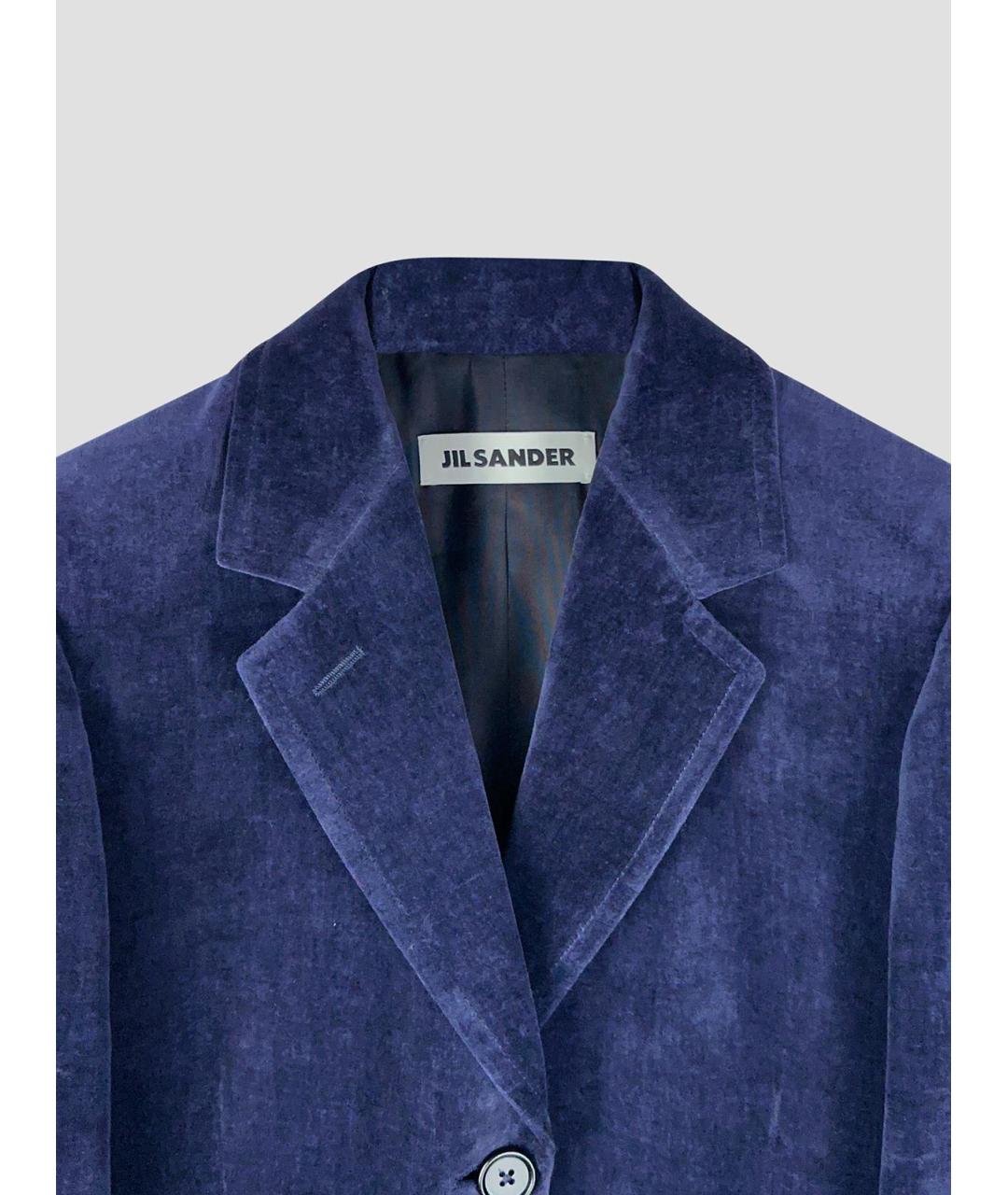 JIL SANDER Синий хлопковый жакет/пиджак, фото 3