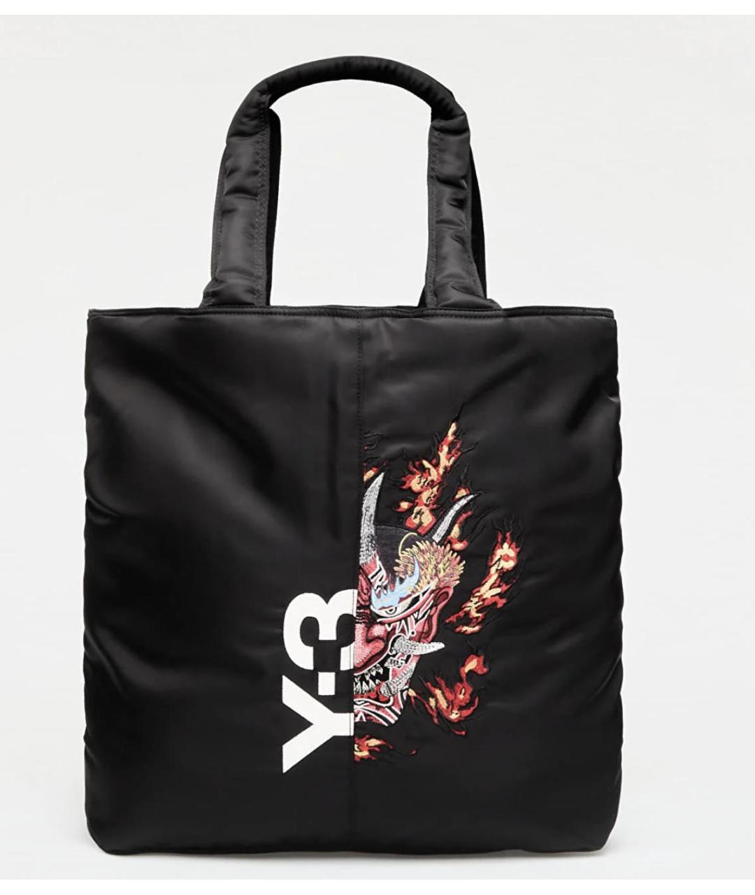 Y-3 Черная синтетическая сумка с короткими ручками, фото 1